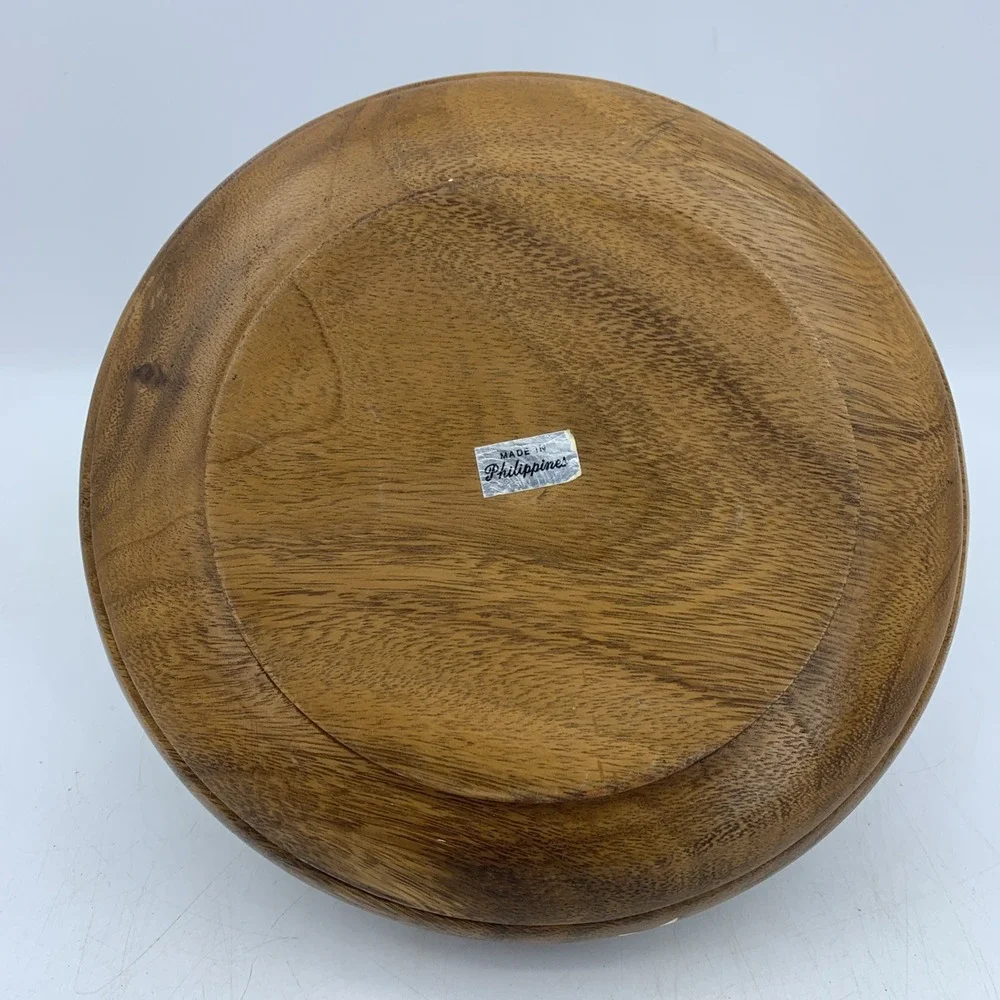 Vtg Hand Turned Crafted Wood Bowl Trinket Serving Cottage‎ Boho Primitive MCM